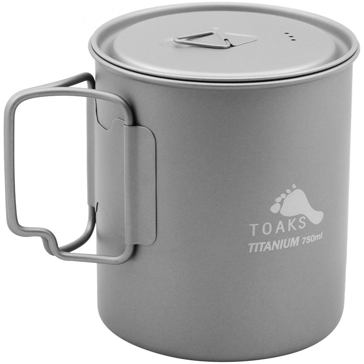 TOAKS Ultralight Titanium Camping Cook Pot with Foldable Handles and Lid - 750ml TOAKS