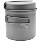 TOAKS Titanium Outdoor Camping Cook Pot with Pan and Foldable Handles - 1100ml TOAKS