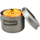 TOAKS Titanium Outdoor Camping Cook Pot with Pan and Foldable Handles - 1600ml TOAKS