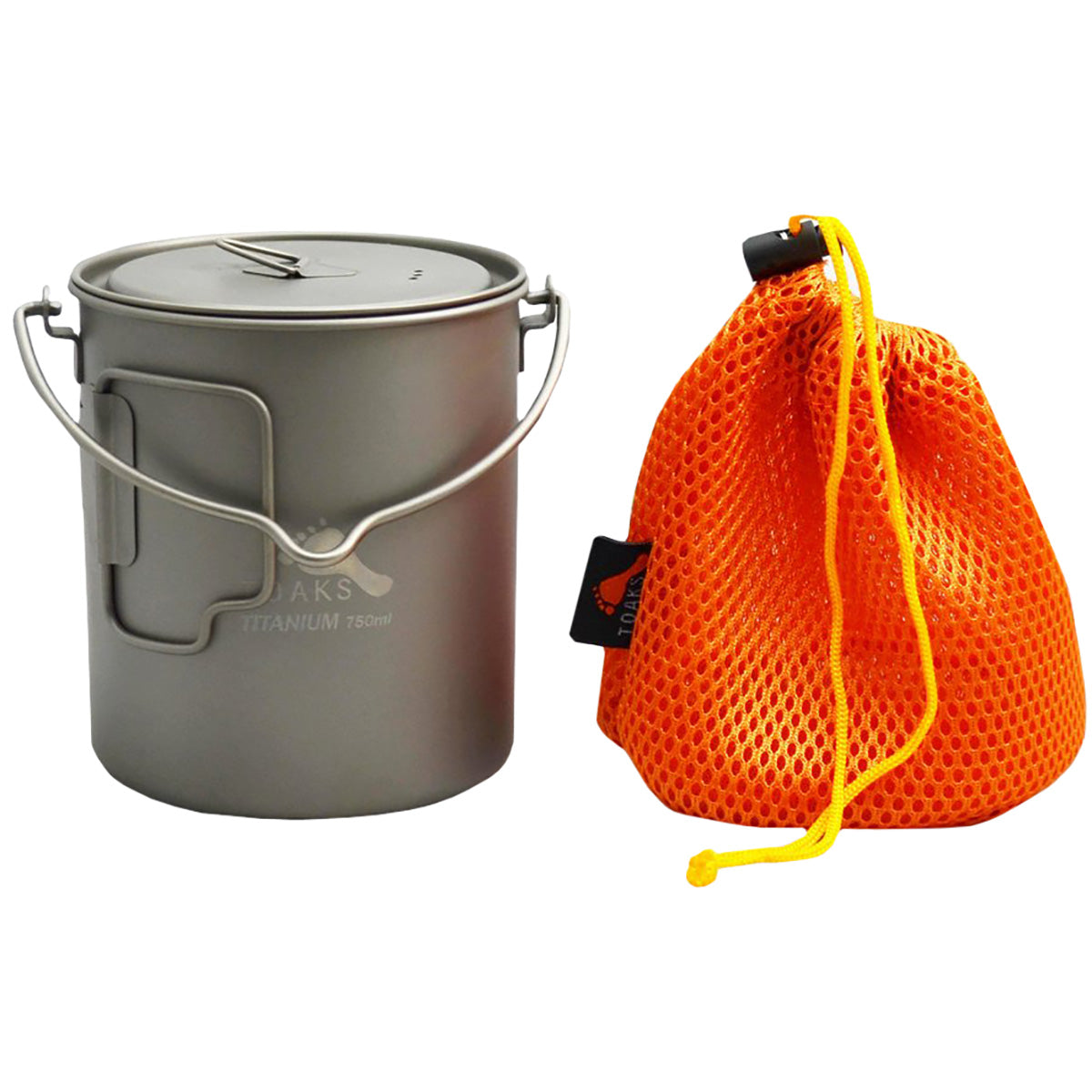 TOAKS 750ml Ultralight Titanium Camping Cook Pot with Bail Handle and Lid TOAKS