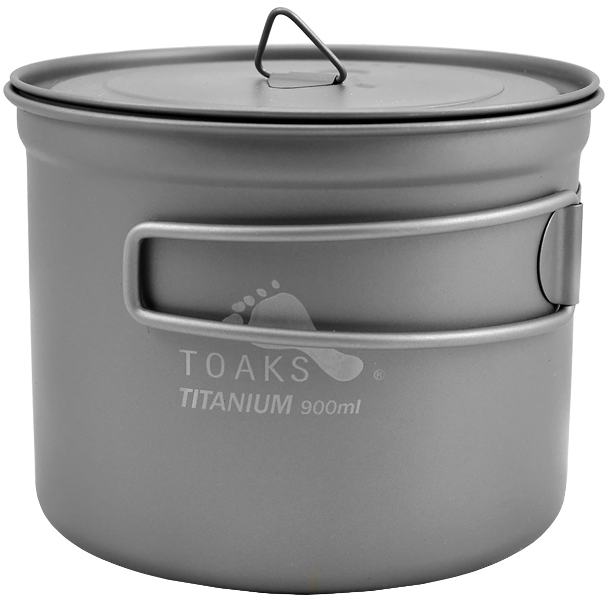 TOAKS 900ml D115mm Titanium Camping Cooking Pot with Foldable Handles TOAKS