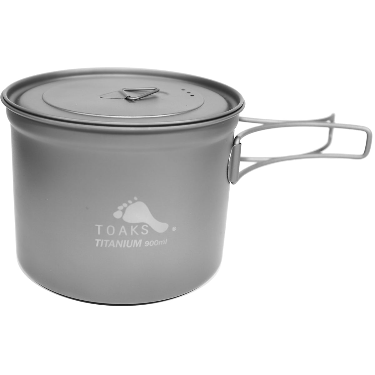 TOAKS 900ml D115mm Titanium Camping Cooking Pot with Foldable Handles TOAKS