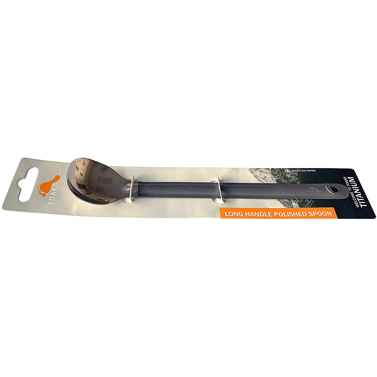 TOAKS Ultralight Long Handled Titanium Camping Spoon with Polished Head TOAKS