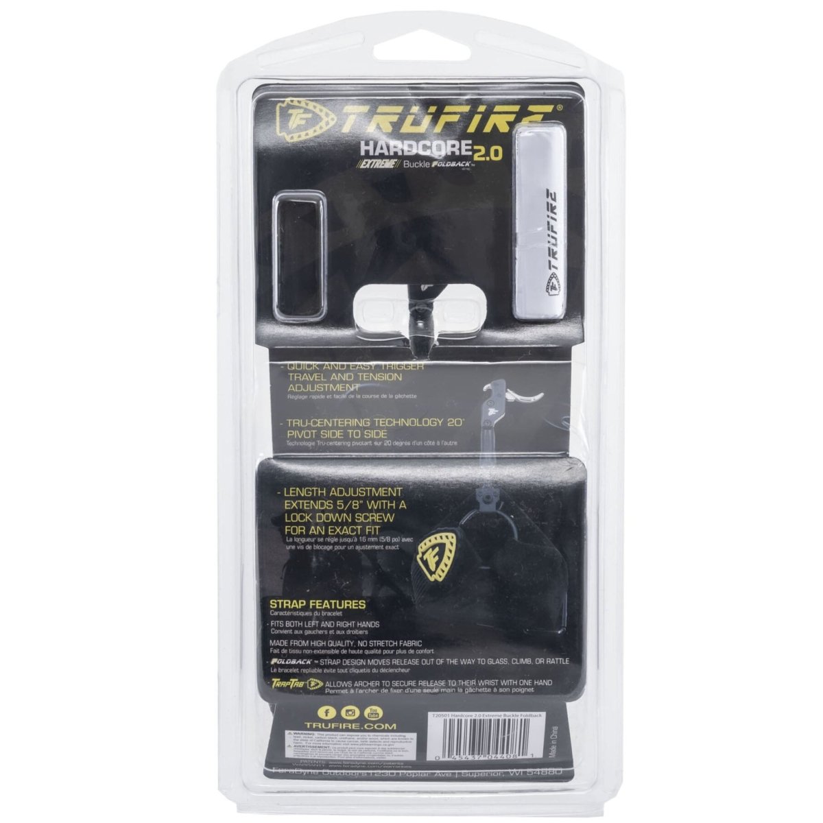 Trufire Hardcore 2.0 Extreme Buckle Foldback Release Aid - Black - Forza Sports