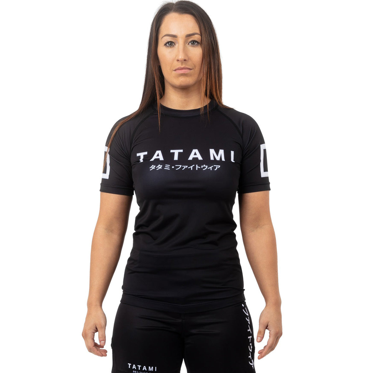 Tatami Fightwear Women's Katakana Short Sleeve Rashguard - Black Tatami Fightwear