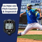 Ultrak 435 Pitch Counter & Pitch Speed with 10 Memory Stopwatch - Black - Forza Sports