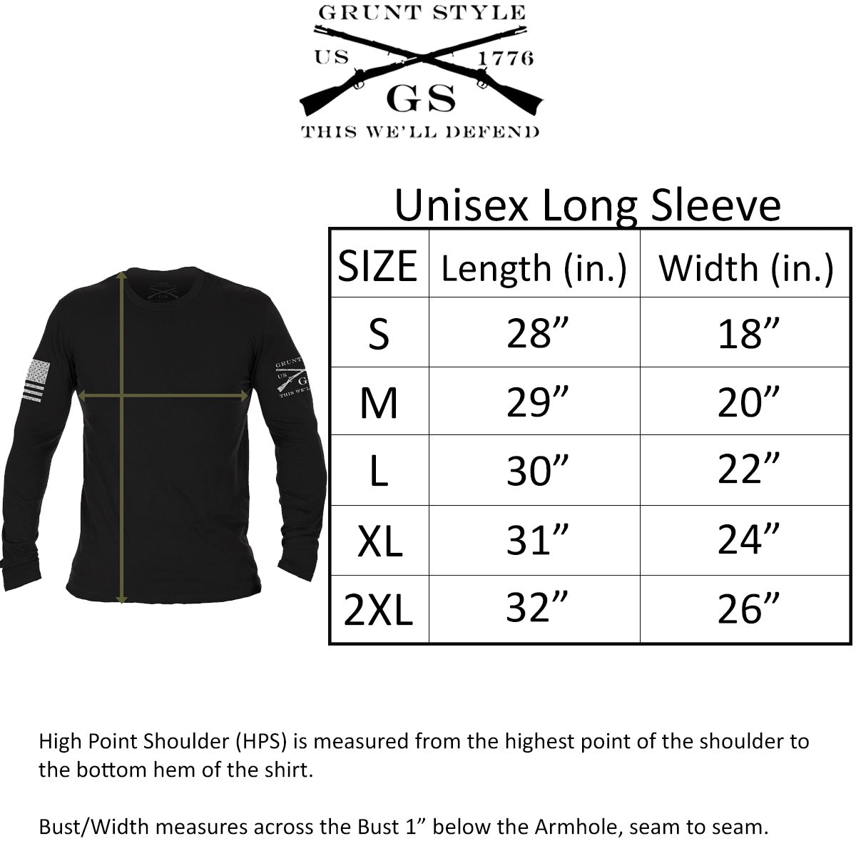 Grunt Style First Responders Long Sleeve T-Shirt - Black/Blue Line Flag Grunt Style