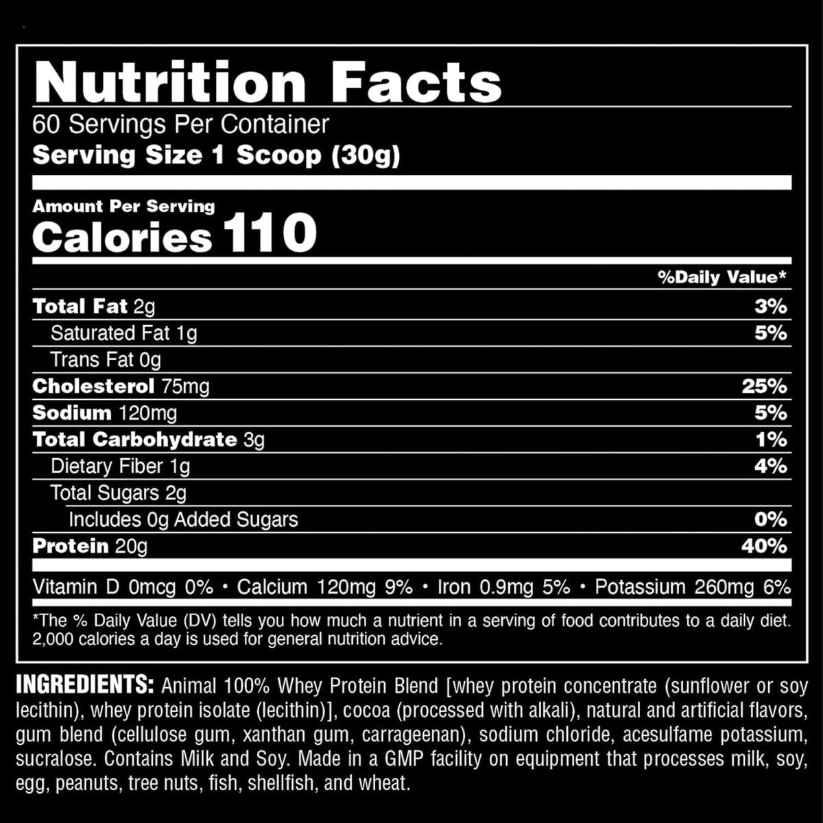 Universal Nutrition Animal 100% Whey Protein Powder - 60 Servings - Forza Sports