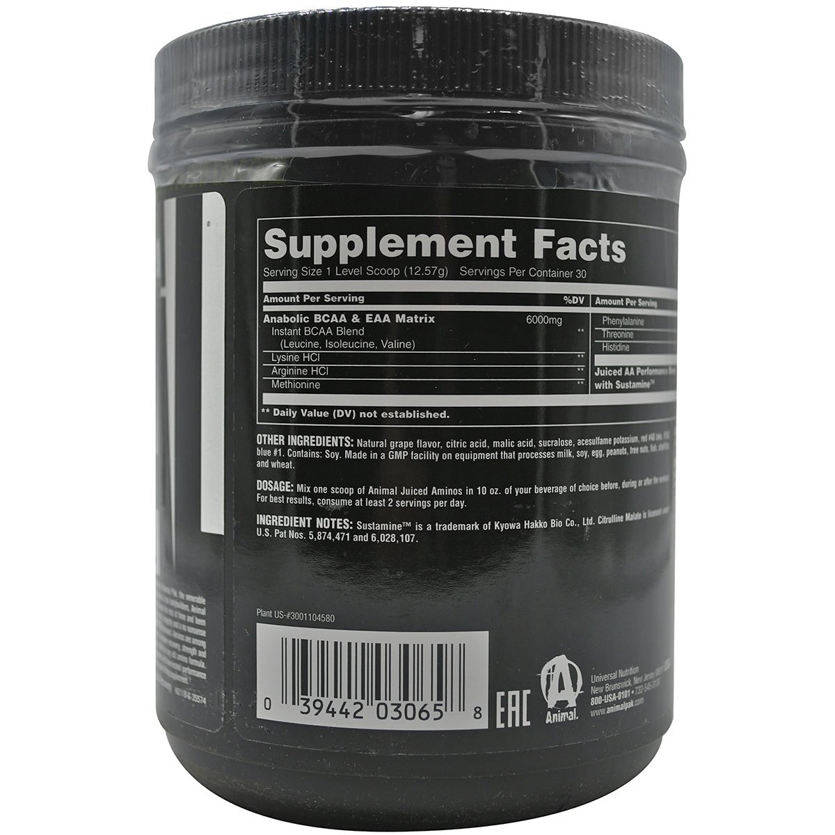 Universal Nutrition Animal Juiced Aminos - Grape - 30 Servings - Forza Sports