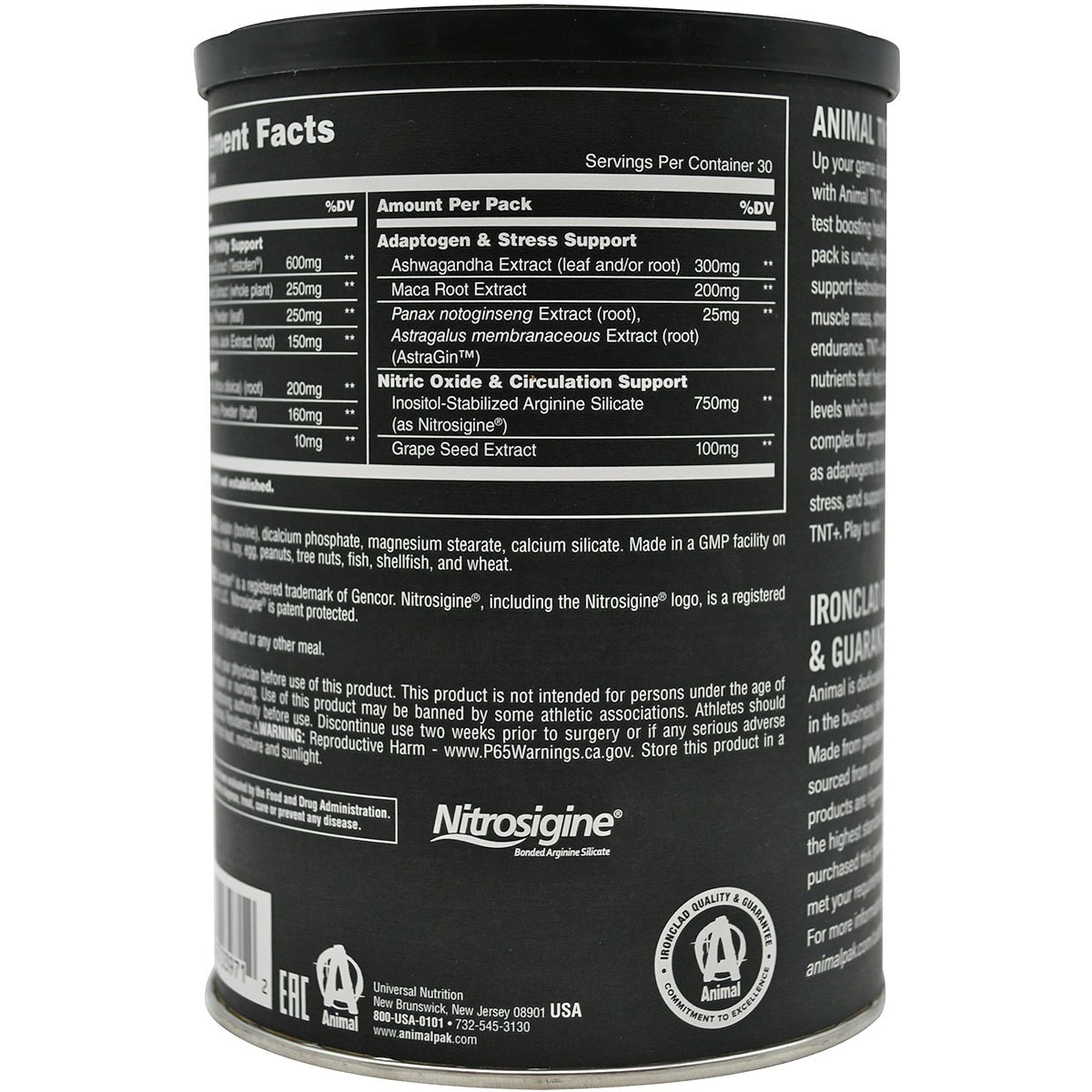 यूनिवर्सल न्यूट्रिशन एनिमल टीएनटी+ आहार अनुपूरक - 30 पैक - फोर्ज़ा स्पोर्ट्स