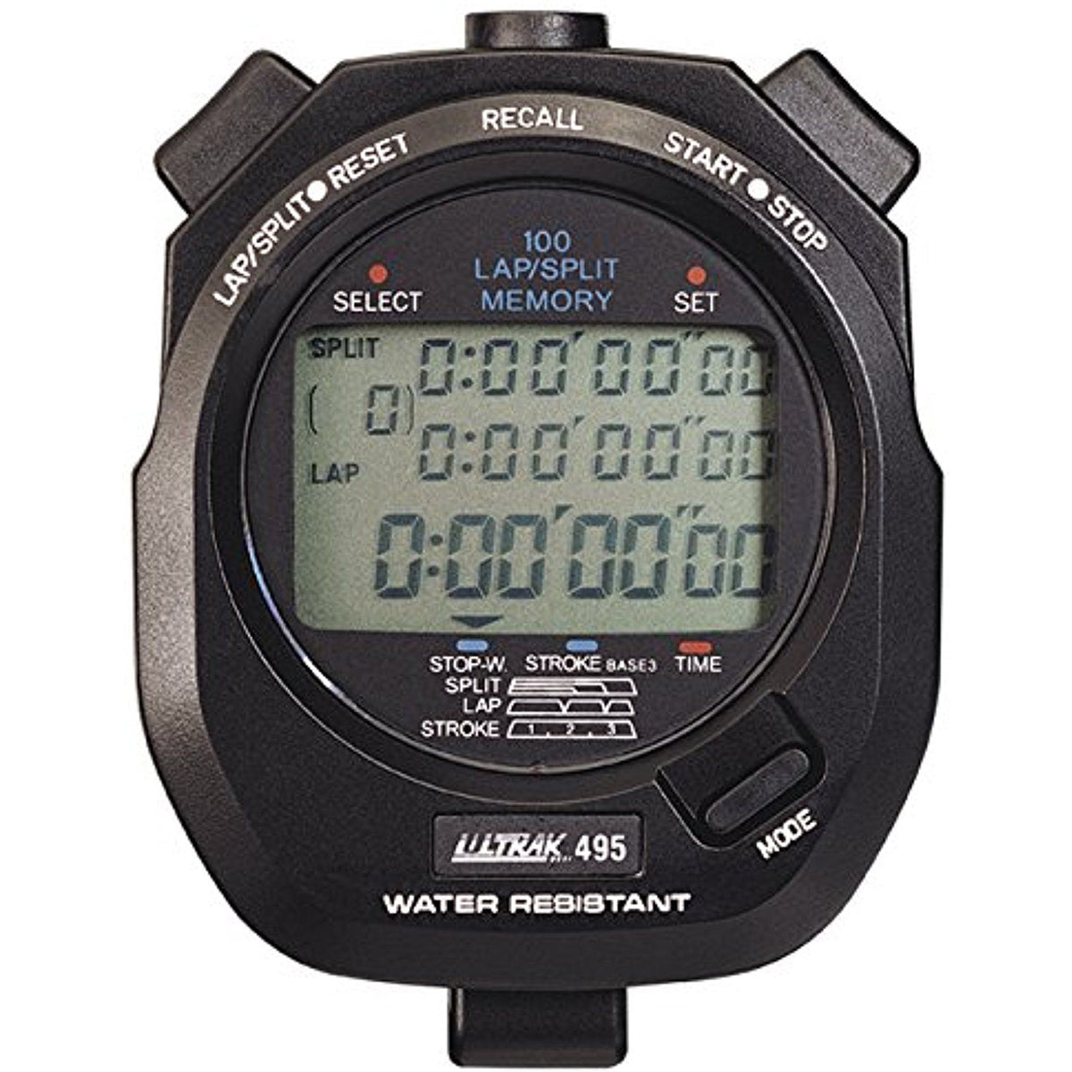 Ultrak 495 - 100 Dual Split Memory Stopwatch - Black Ultrak