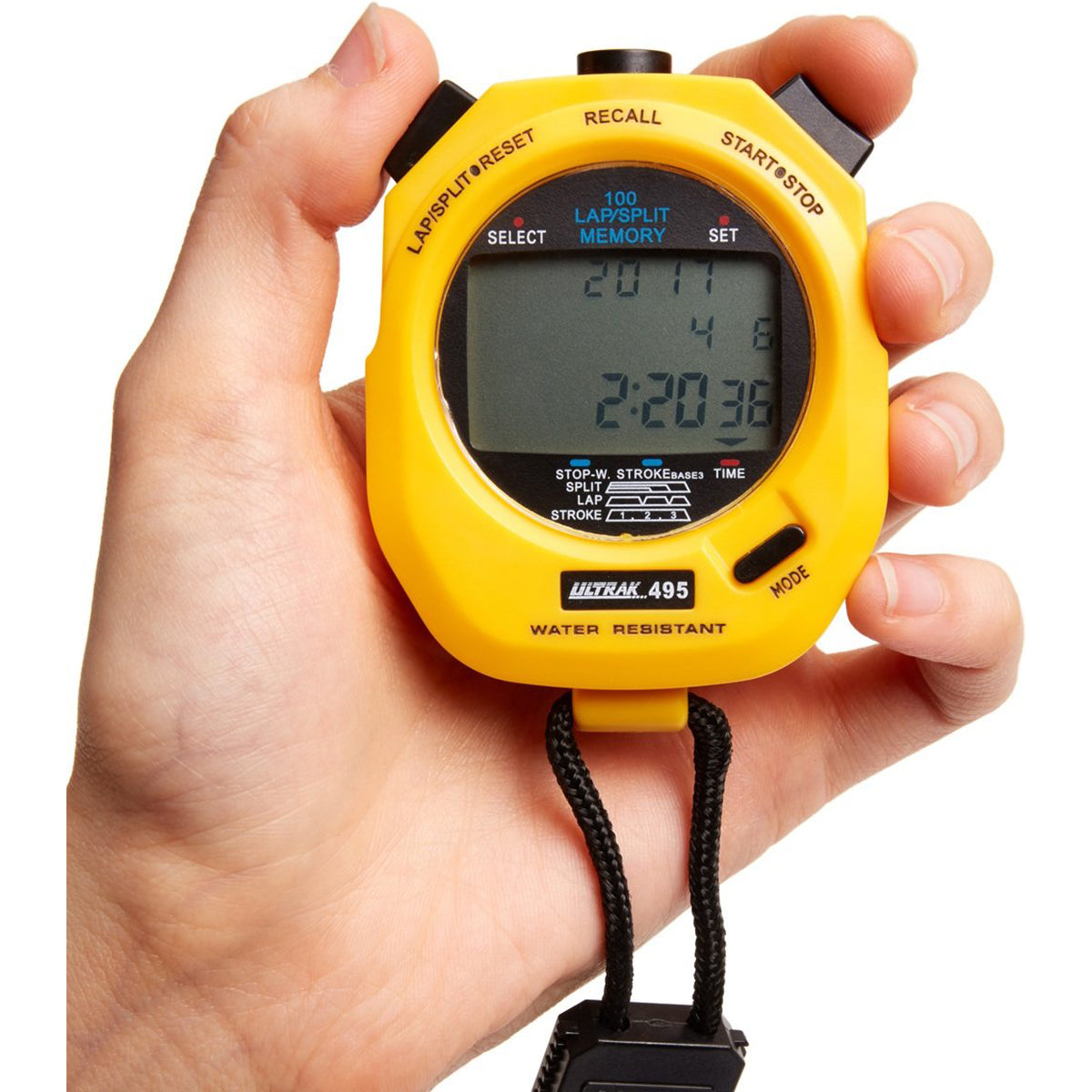 Ultrak 495-100 Dual Split Memory Stopwatch - Yellow Ultrak