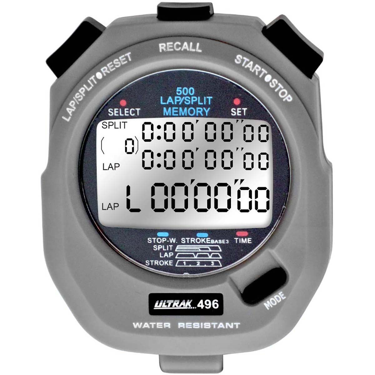 Ultrak 496 - 500 Lap Dual Split Memory Stopwatch Ultrak