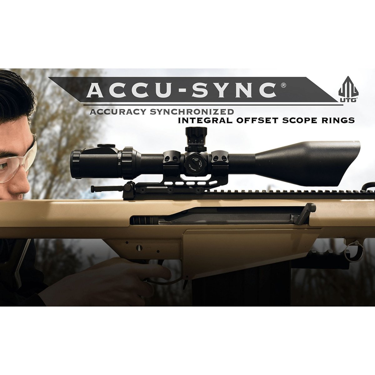 UTG Accu-Sync 30mm Picatinny कैंटिलीवर माउंट, 34mm ऑफसेट, मीडियम प्रोफाइल - फोर्ज़ा स्पोर्ट्स