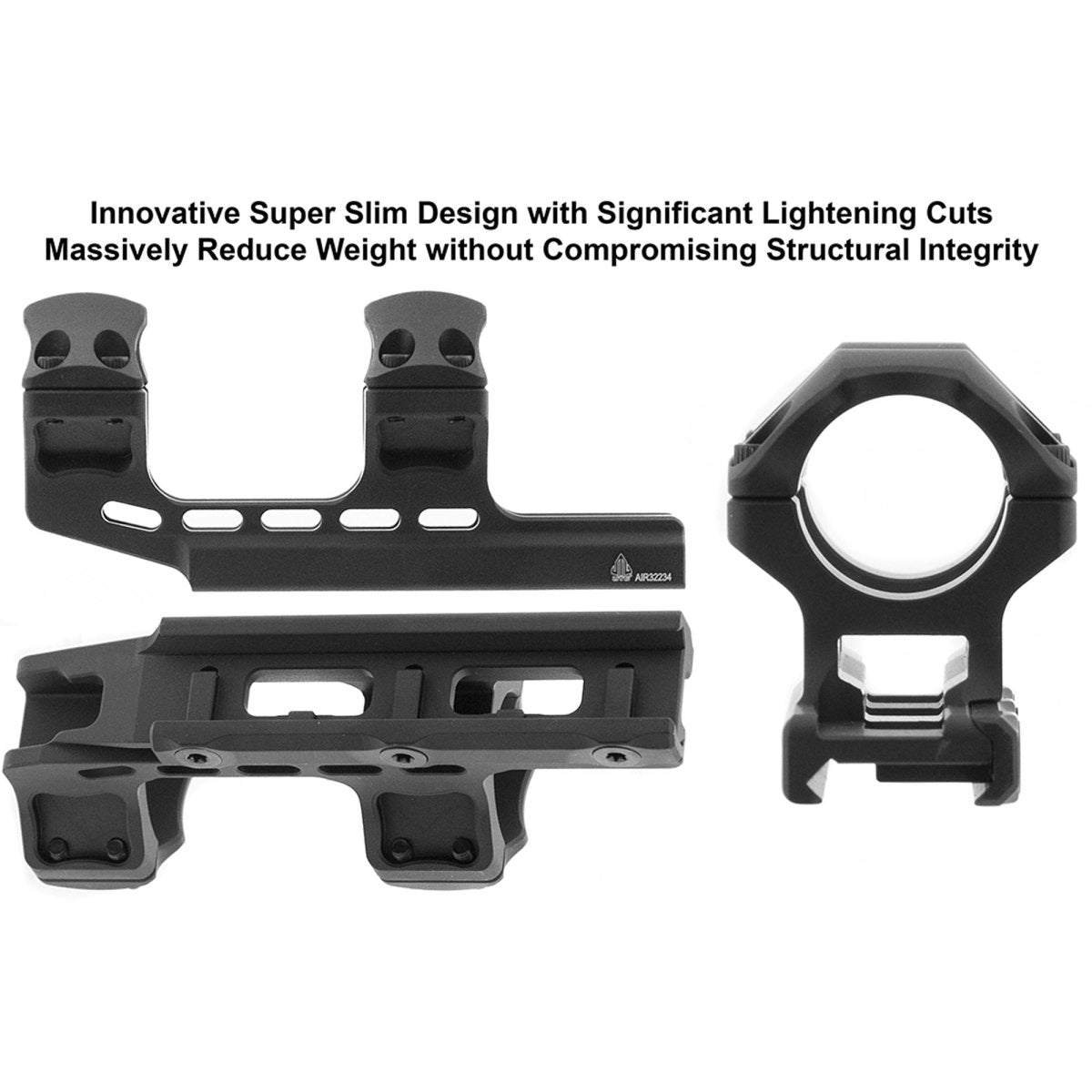 UTG ACCU - SYNC 30mm High Profile Offset Picatinny Rings - Black - Forza Sports