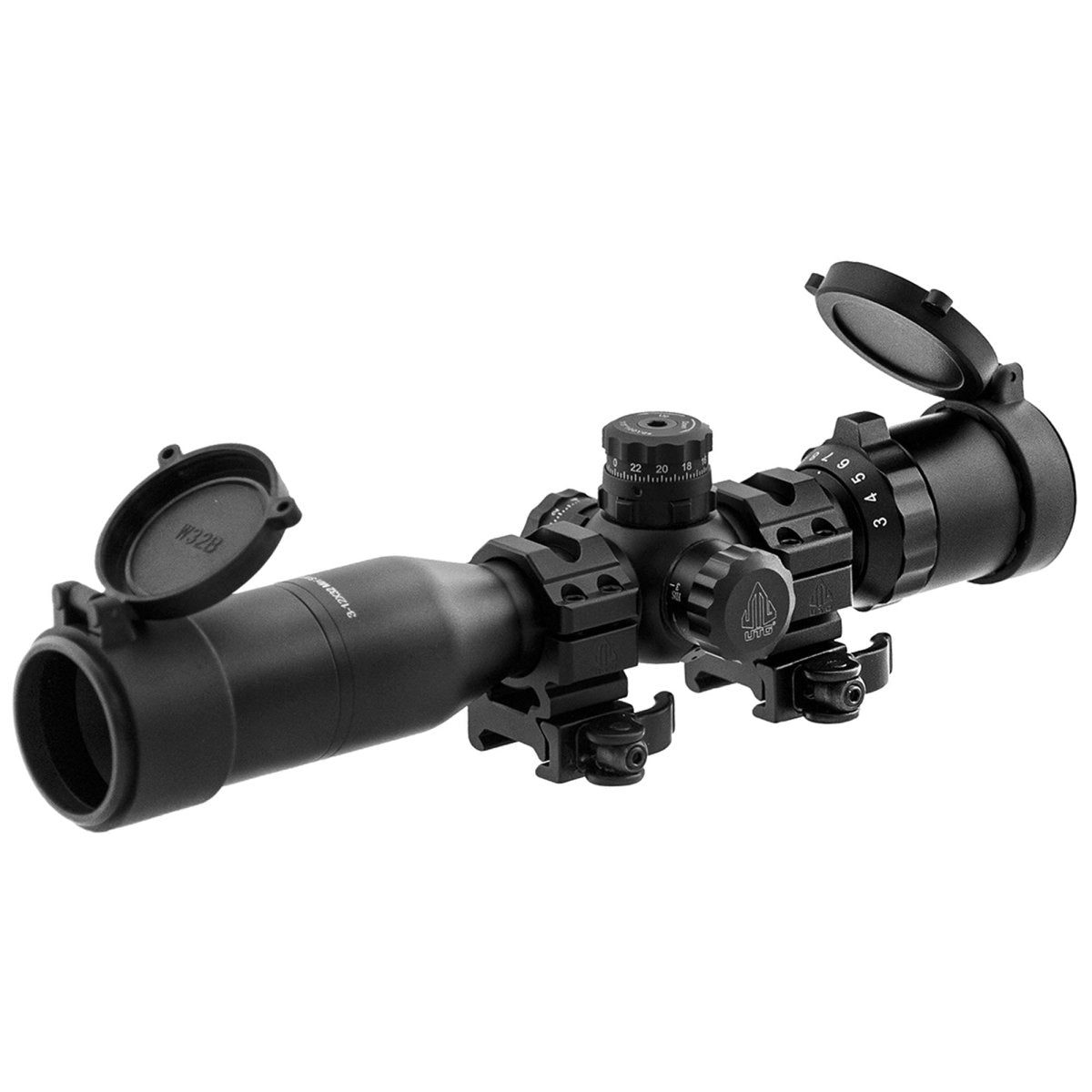 UTG BugBuster 3 - 12X32 1" Scope, Side AO, Mil - dot, QD Rings - Forza Sports