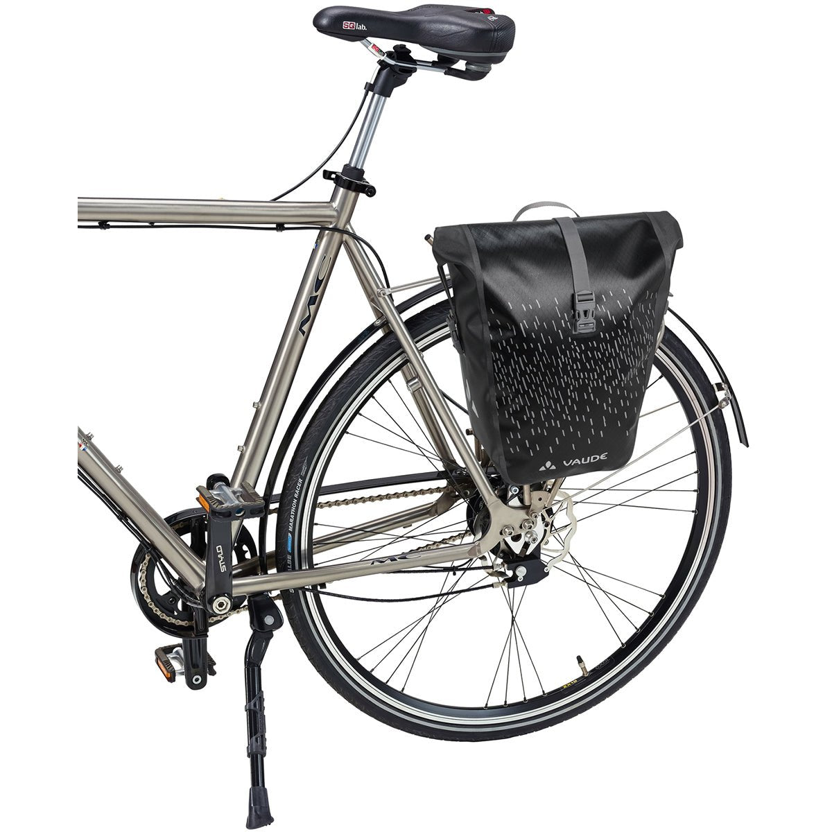 Vaude Aqua Back Luminum Single Rear Bike Pannier - Black - Forza Sports