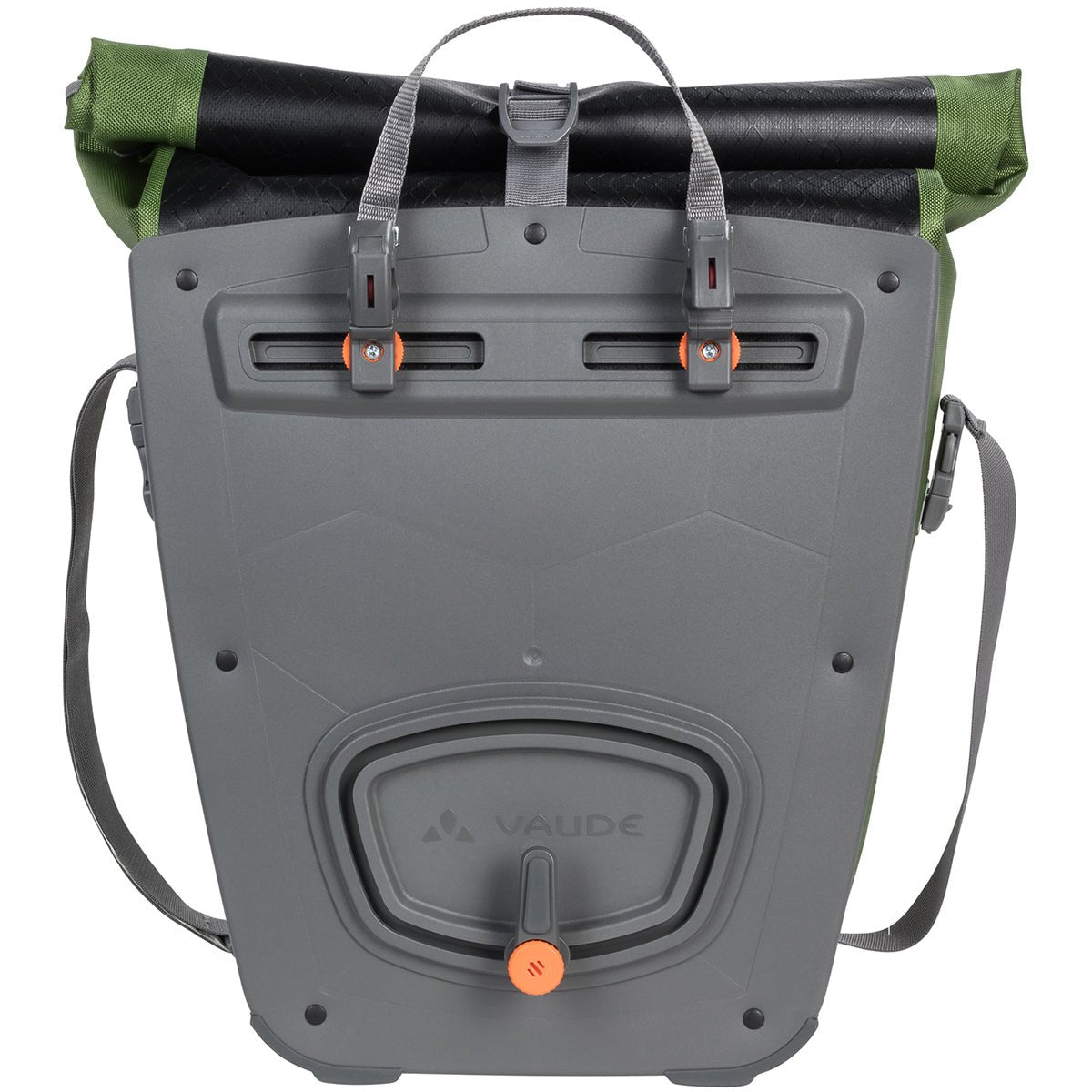 Vaude Aqua Back Print Single Rear Bike Pannier - Black/Green - Forza Sports