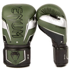 Venum Elite Evo Hook and Loop Boxing Gloves - Khaki/Silver - Forza Sports