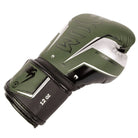 Venum Elite Evo Hook and Loop Boxing Gloves - Khaki/Silver - Forza Sports