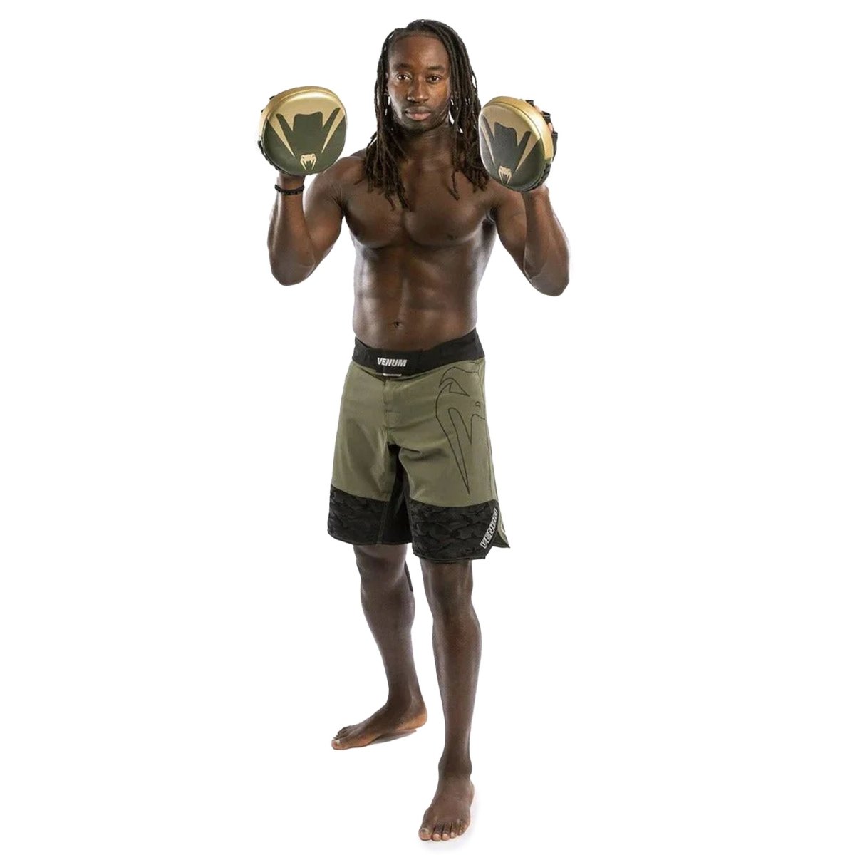 Venum Pro Boxing Mini Curved Punch Mitts - Khaki/Gold - Forza Sports
