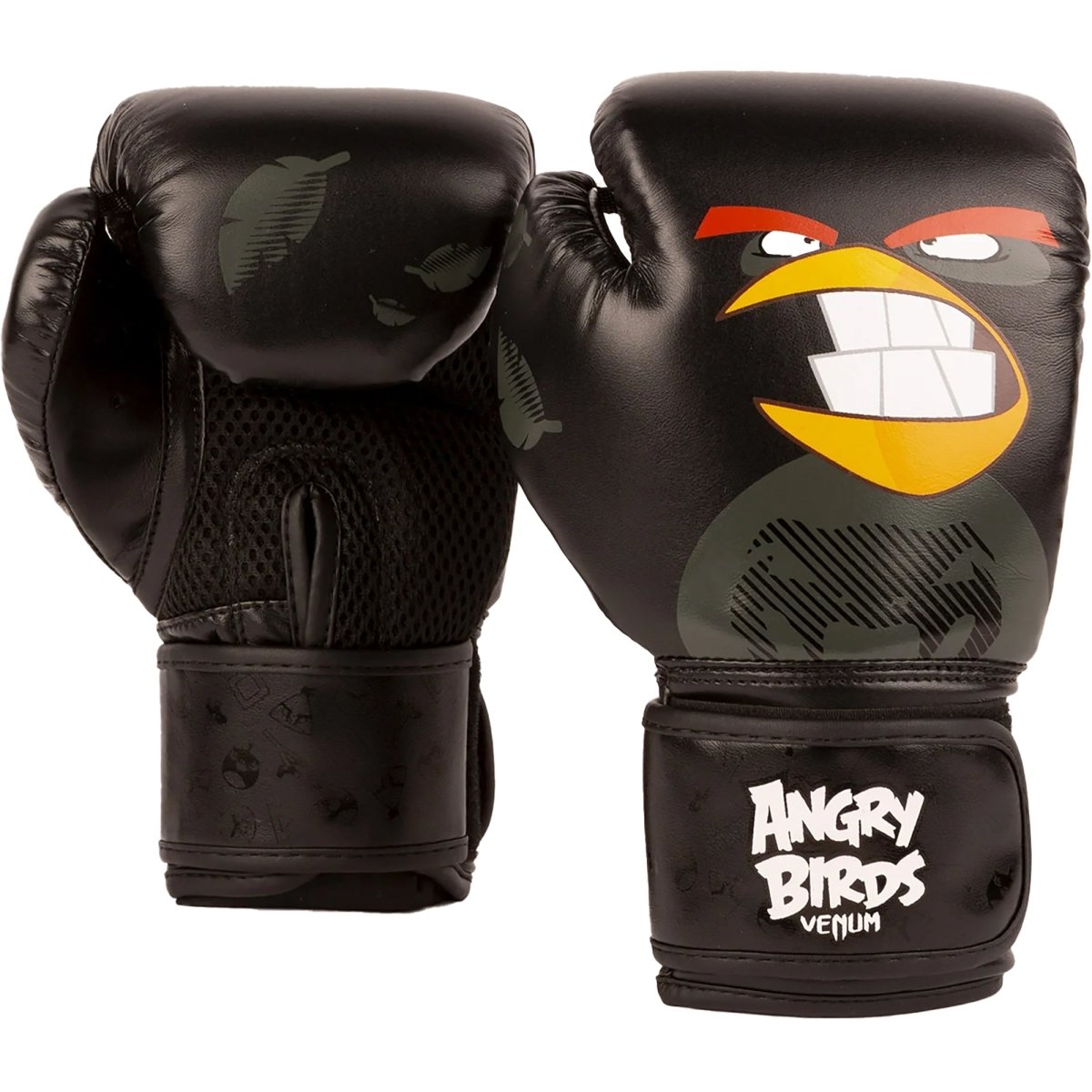 Venum Kid's Angry Birds Hook and Loop Boxing Training Gloves - Black - Forza Sports