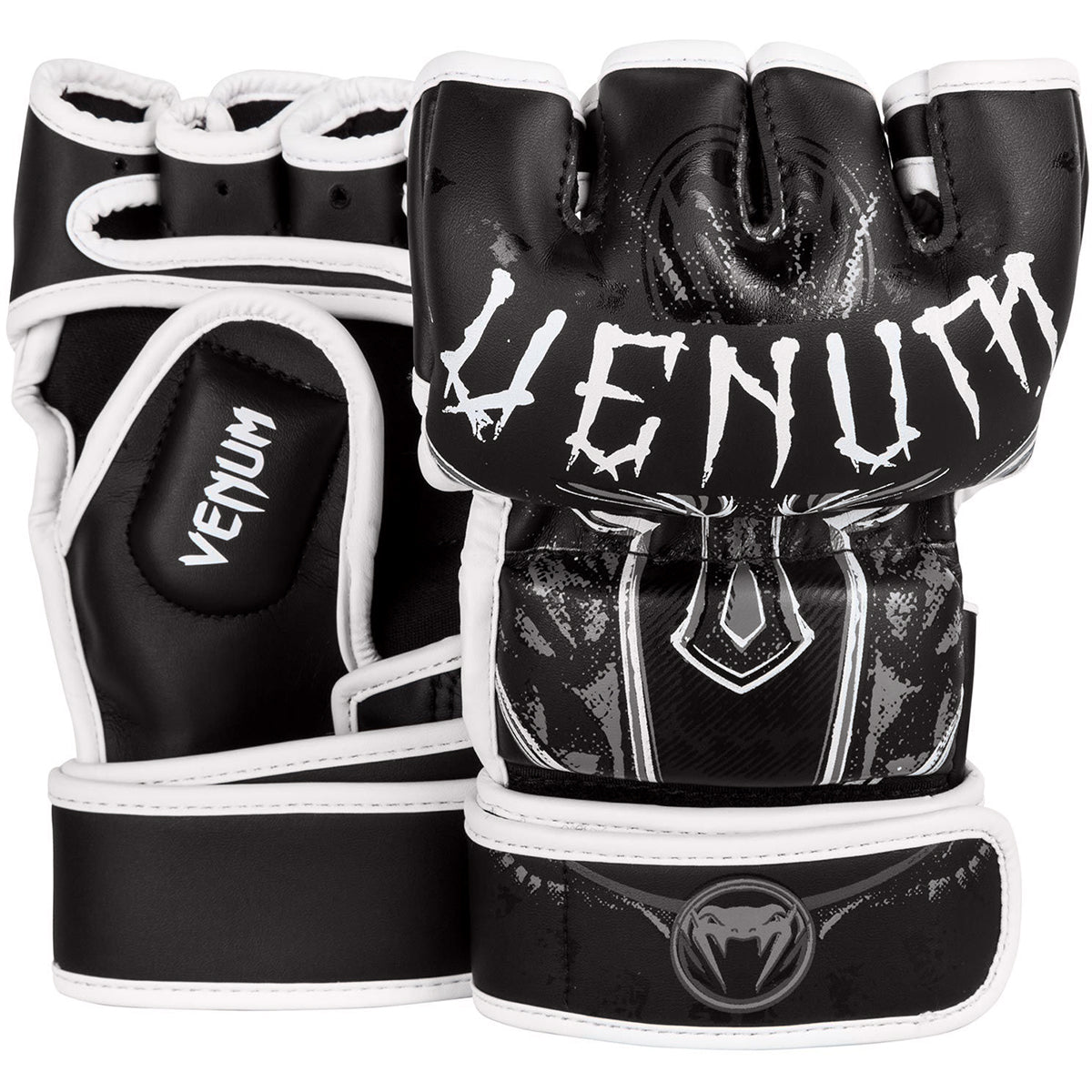Venum Gladiator 3.0 Training MMA Gloves - Black/White - Forza Sports