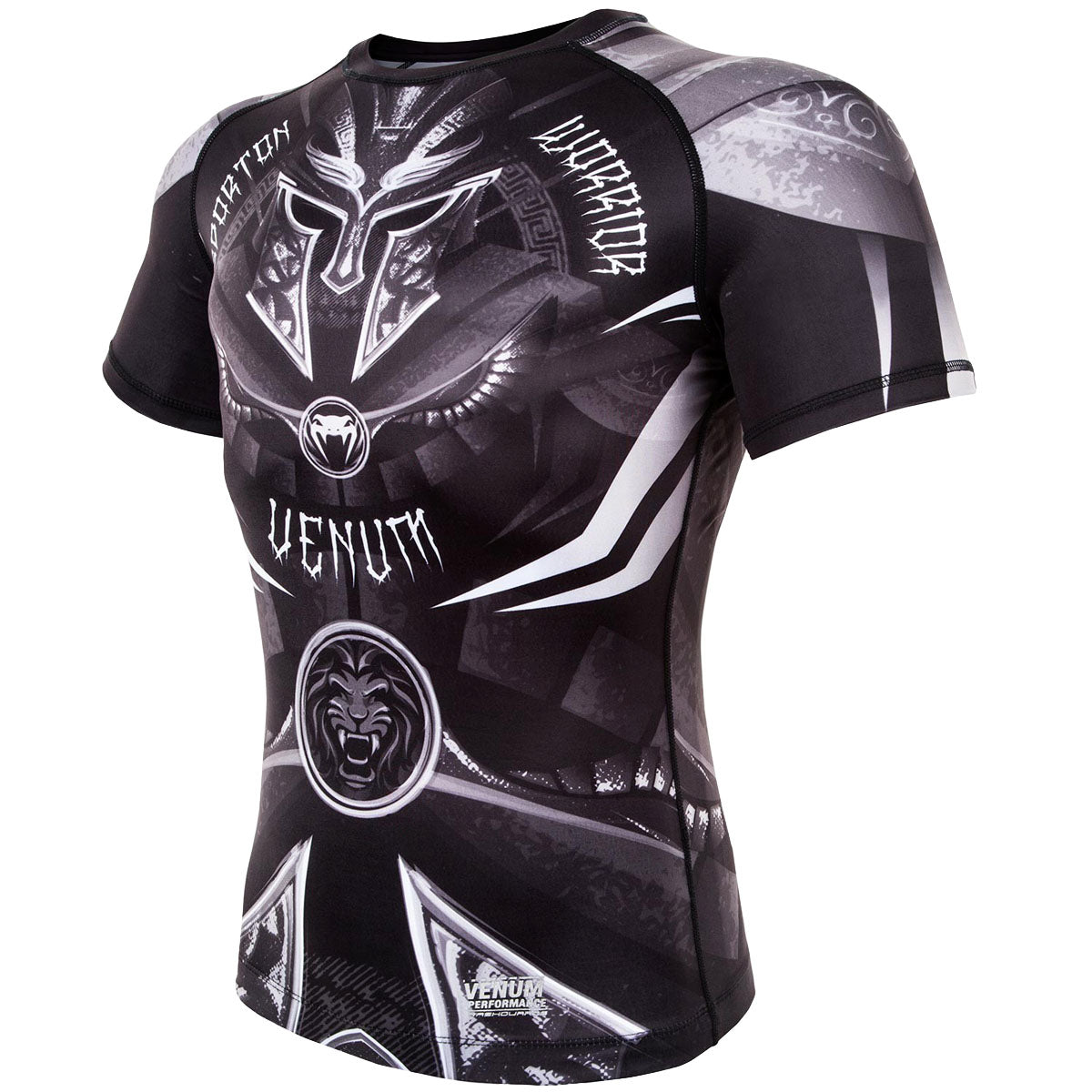 Venum Gladiator 3.0 Short Sleeve MMA Compression Rashguard - Black/White Venum
