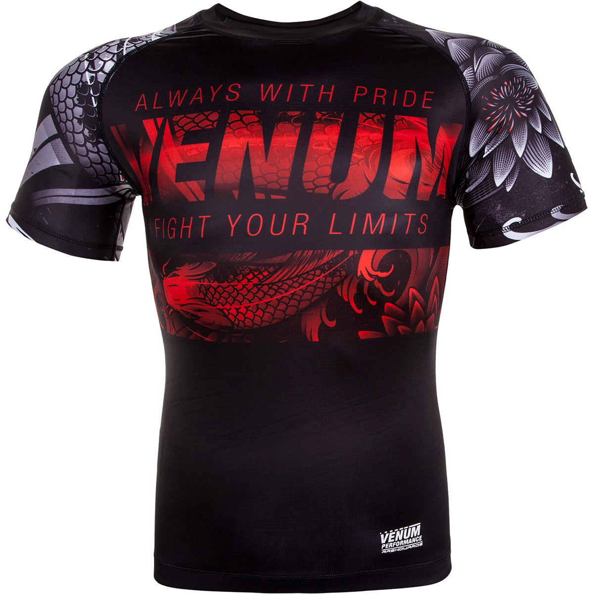 Venum Koi 2.0 Short Sleeve MMA Compression Rashguard - Black/White Venum