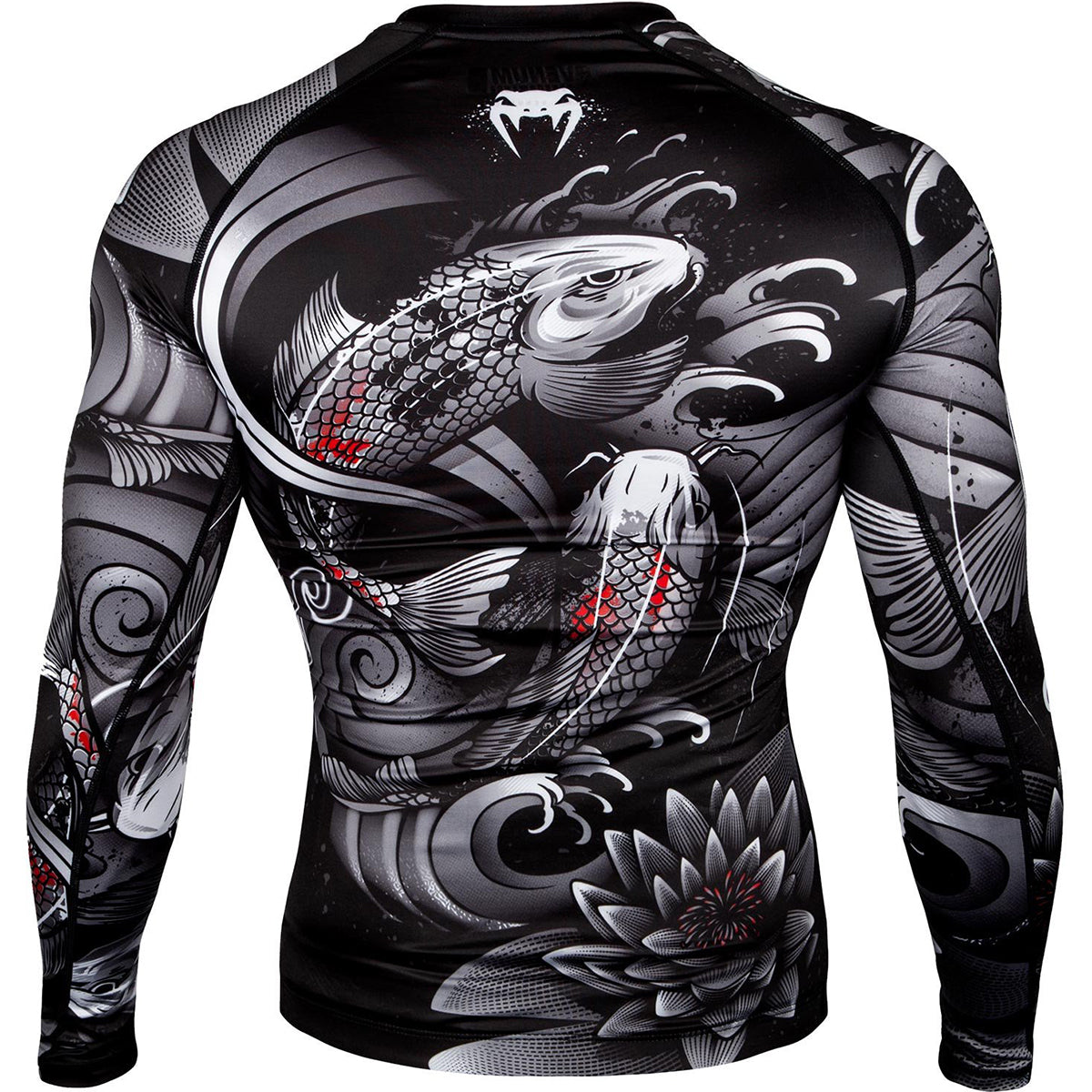 Venum Koi 2.0 Long Sleeve MMA Compression Rashguard - Black/White Venum