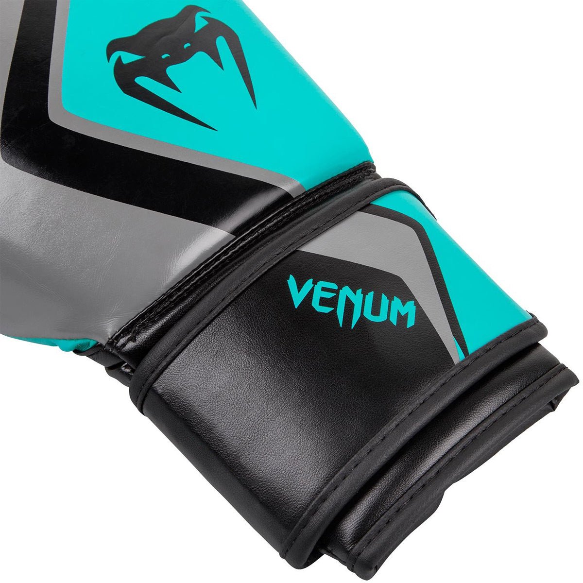 Venum Contender 2.0 Hook and Loop Training Boxing Gloves - Gray/Turquoise/Black - Forza Sports