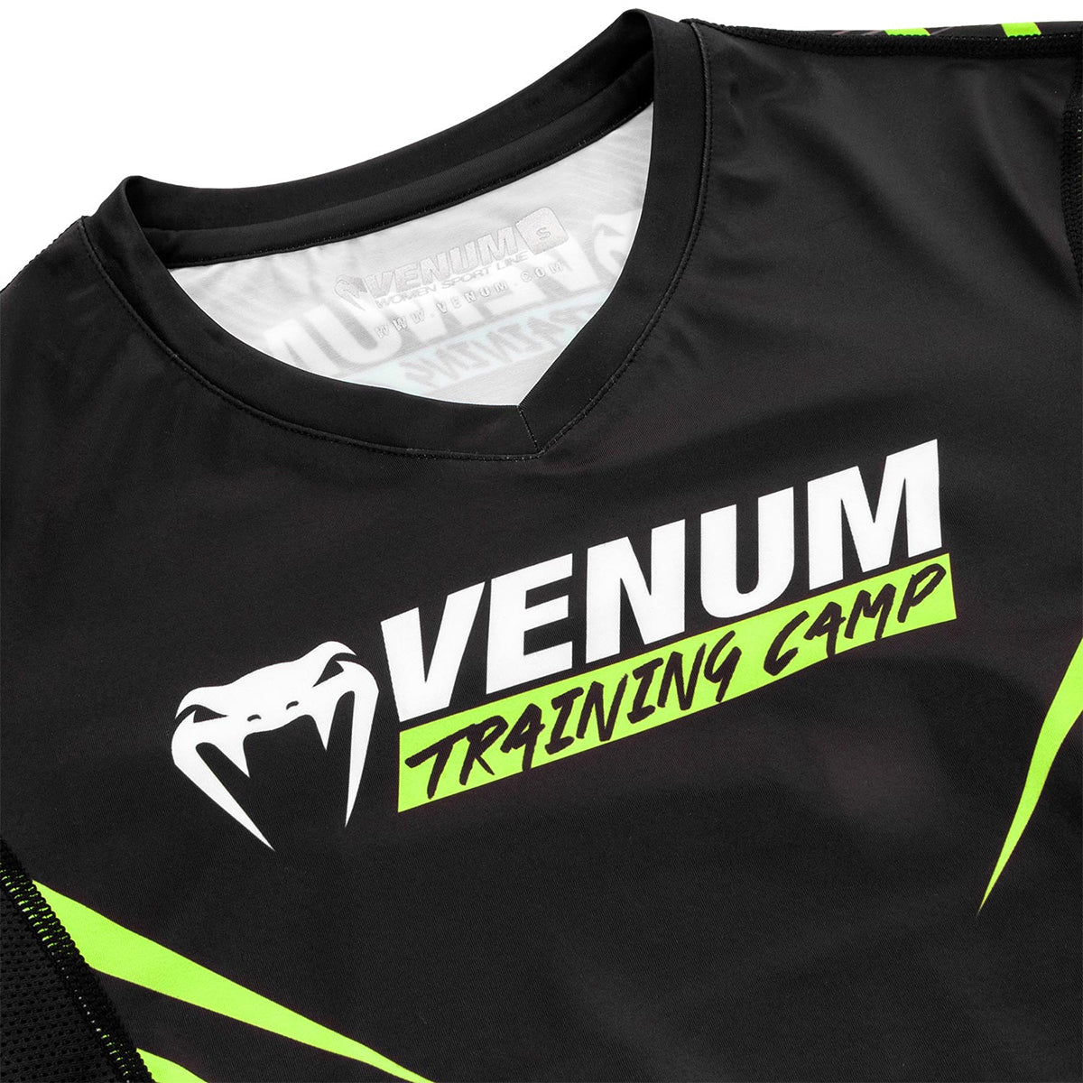 Venum Women's Training Camp 2.0 Short Sleeve Rashguard - Black/Neon Yellow Venum