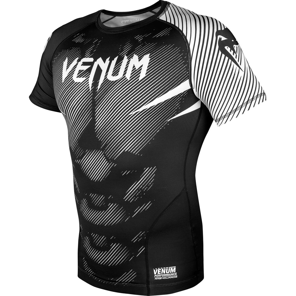 Venum No-Gi 2.0 Short Sleeve MMA Compression Rashguard - Black/White Venum
