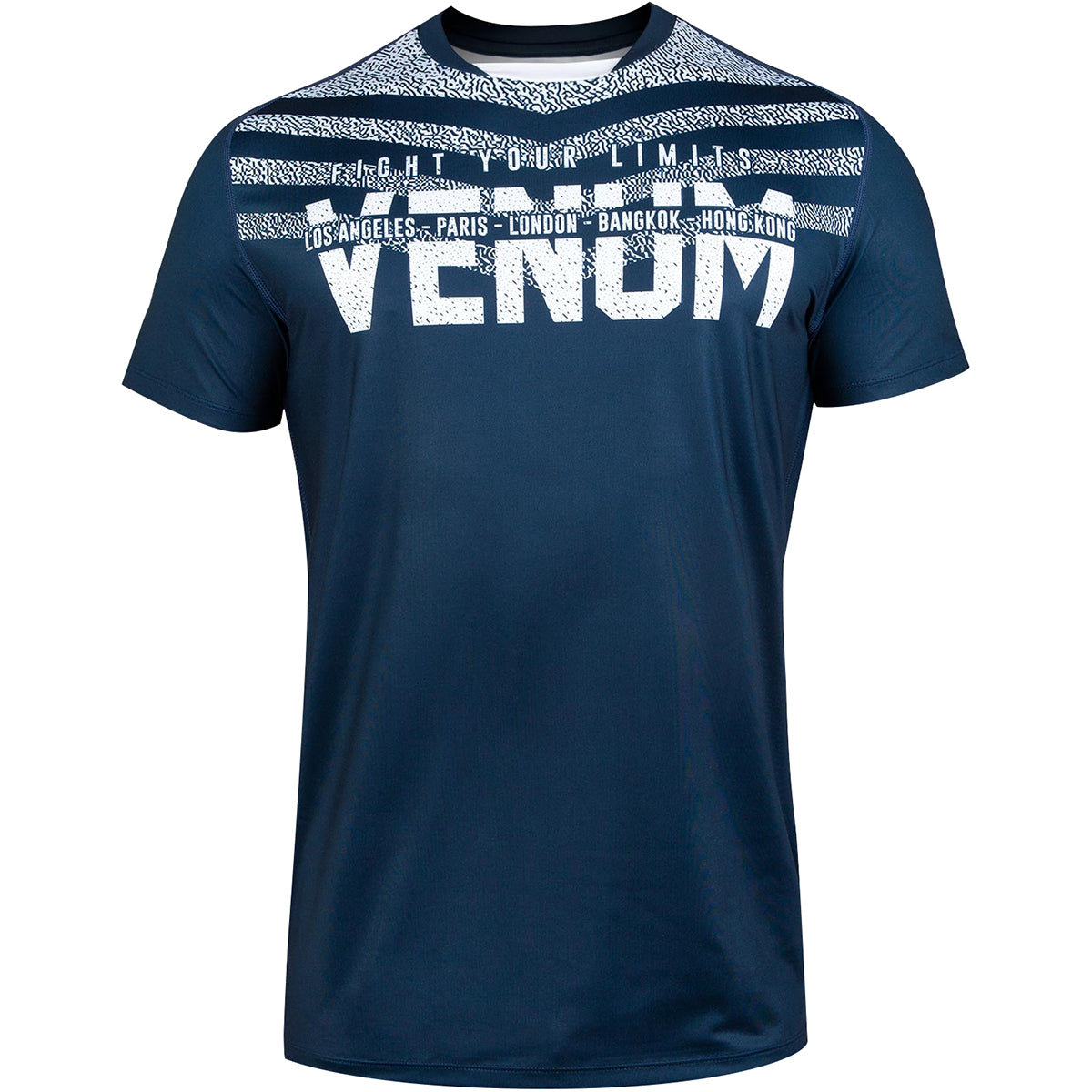 Venum Signature Dry Tech Short Sleeve T-Shirt - Navy Blue/White Venum