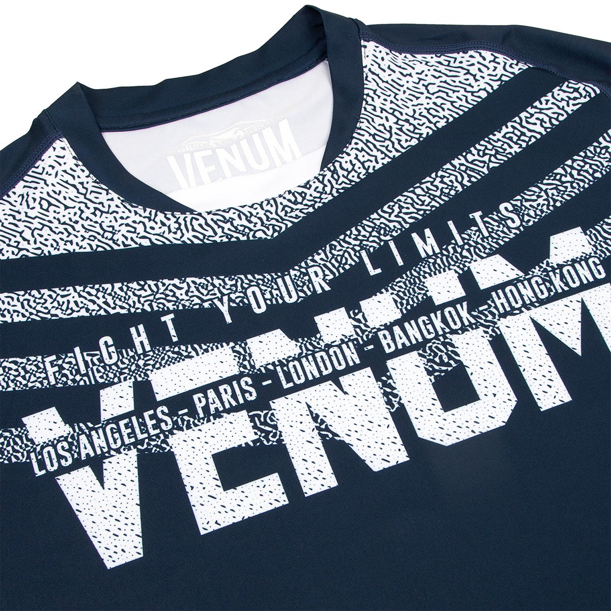 Venum Signature Dry Tech Short Sleeve T-Shirt - Navy Blue/White