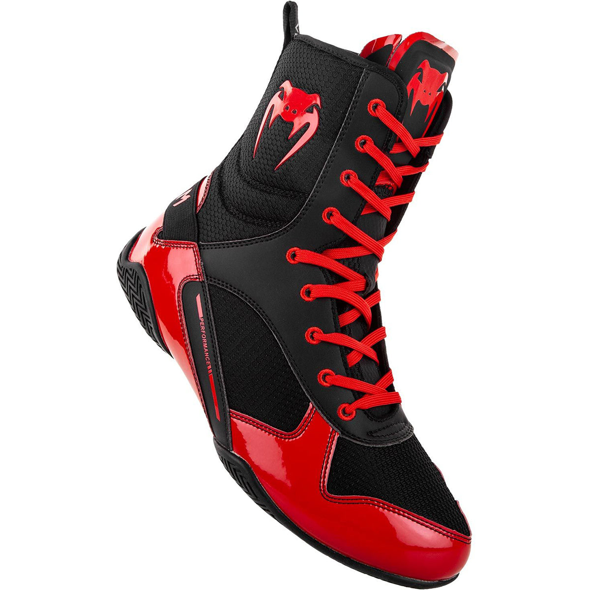 Venum Elite Professional Boxing Shoes - Black/Red Venum