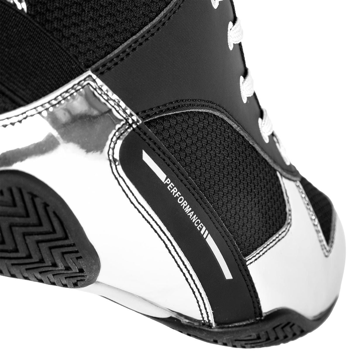Venum Elite Professional Boxing Shoes - Black/Silver Venum
