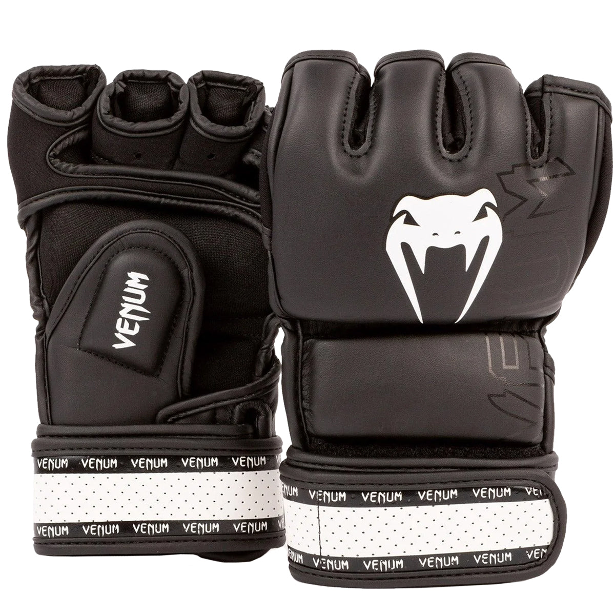 Venum Impact 2.0 Hook and Loop MMA Gloves - Black/White Venum