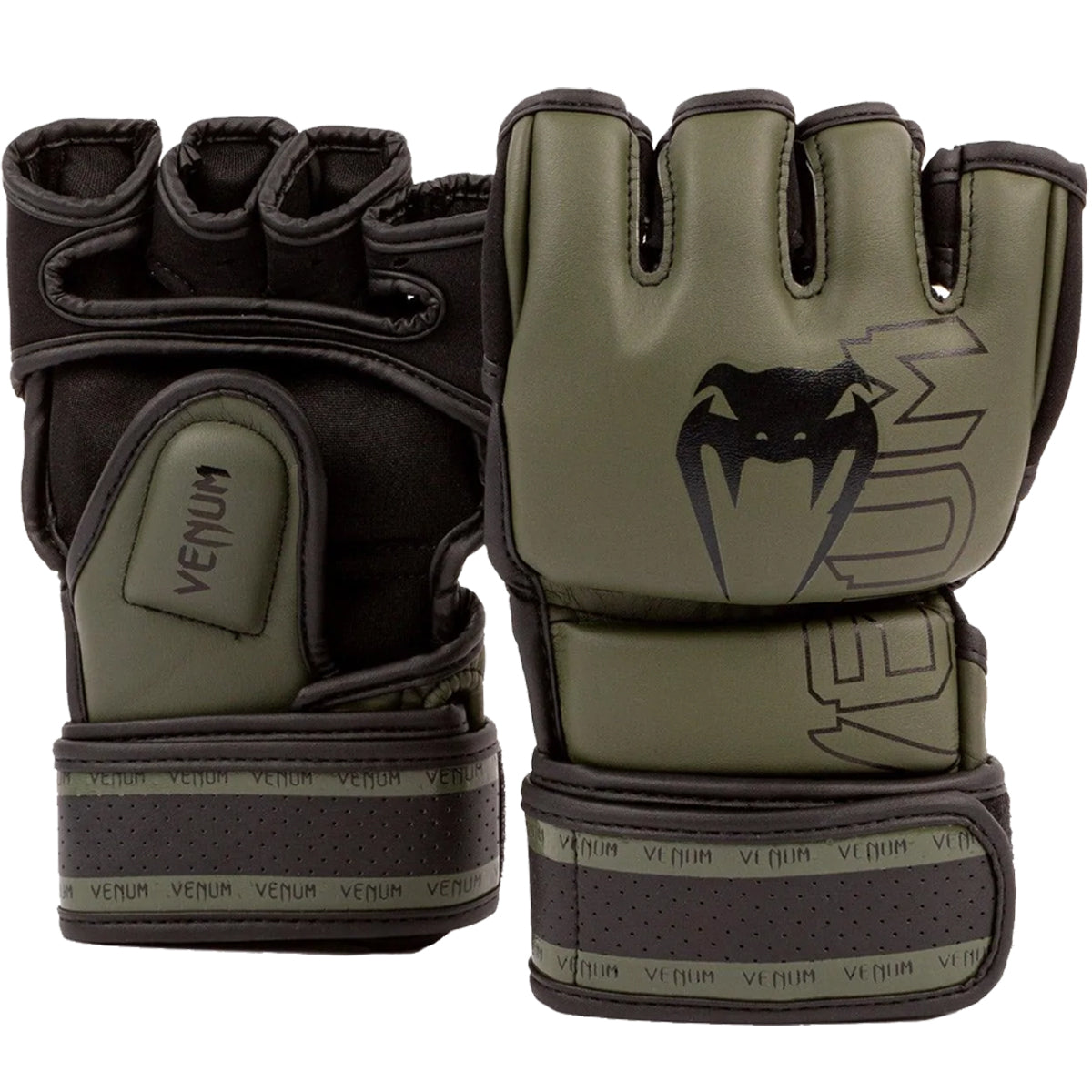 Venum Impact 2.0 Hook and Loop MMA Gloves - Khaki/Black Venum