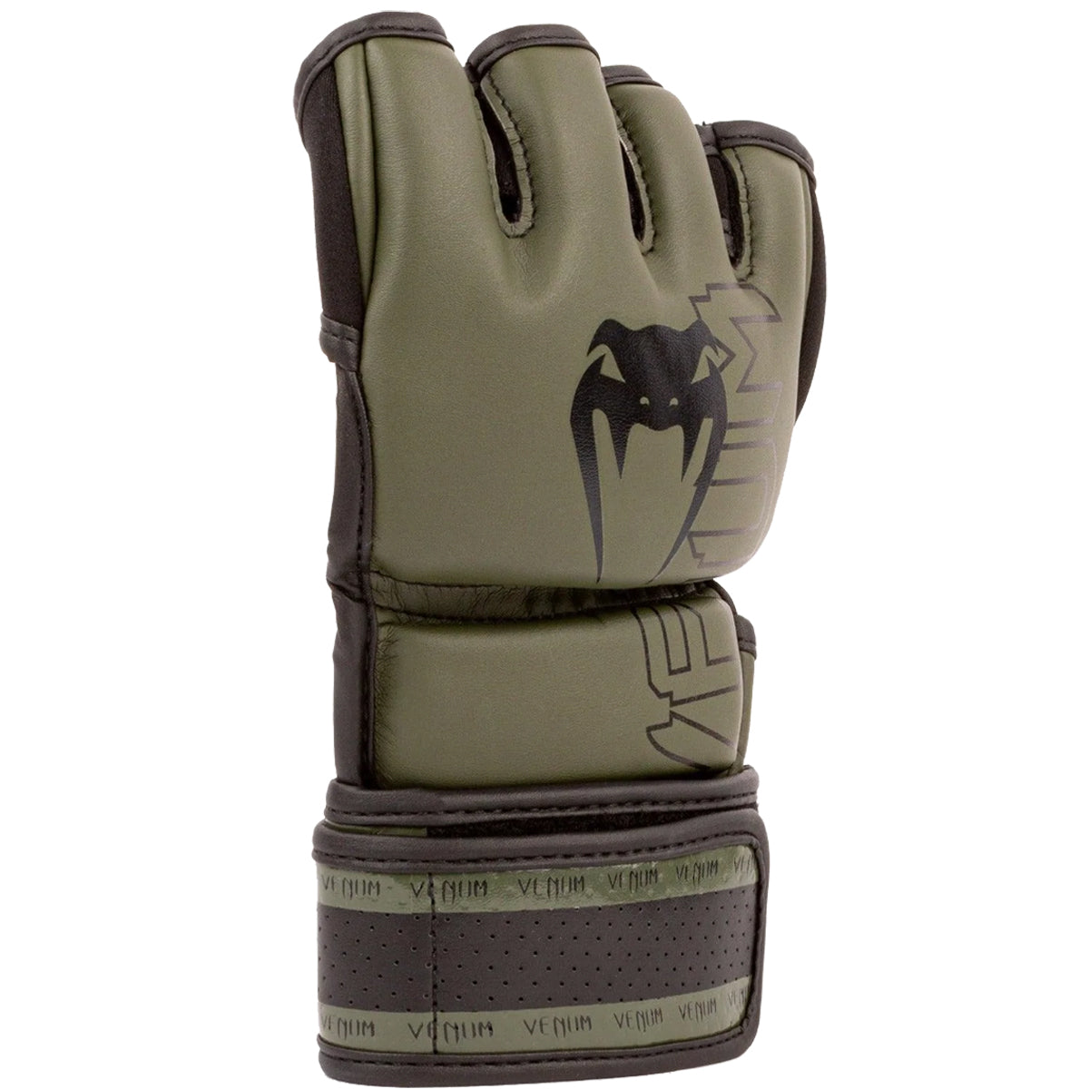 Venum Impact 2.0 Hook and Loop MMA Gloves - Khaki/Black Venum