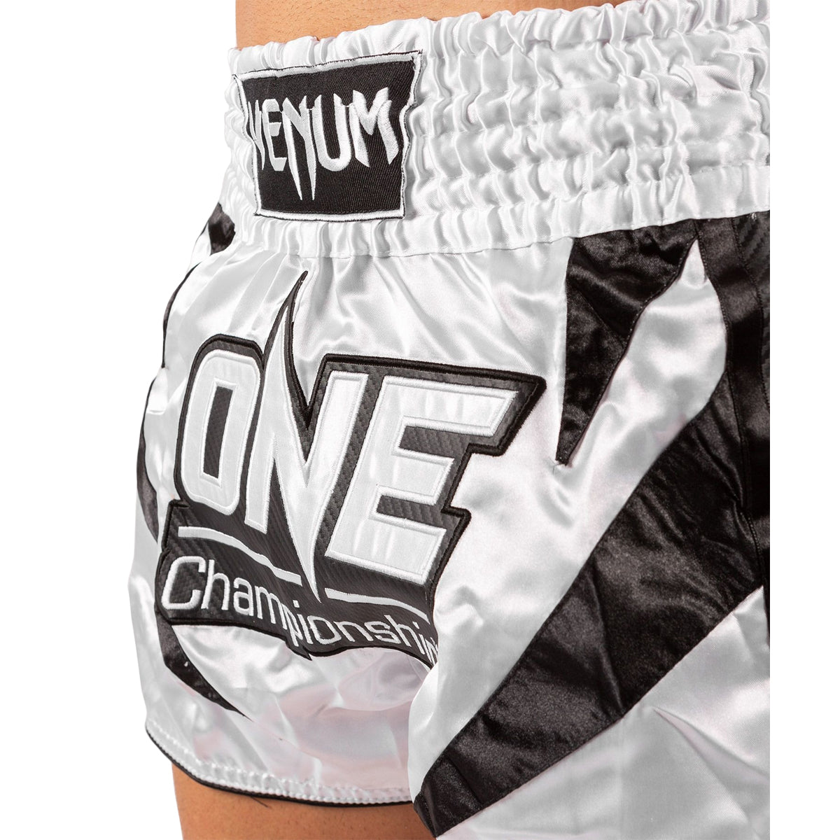 Venum One FC 3.0 Muay Thai Shorts - White/Black Venum