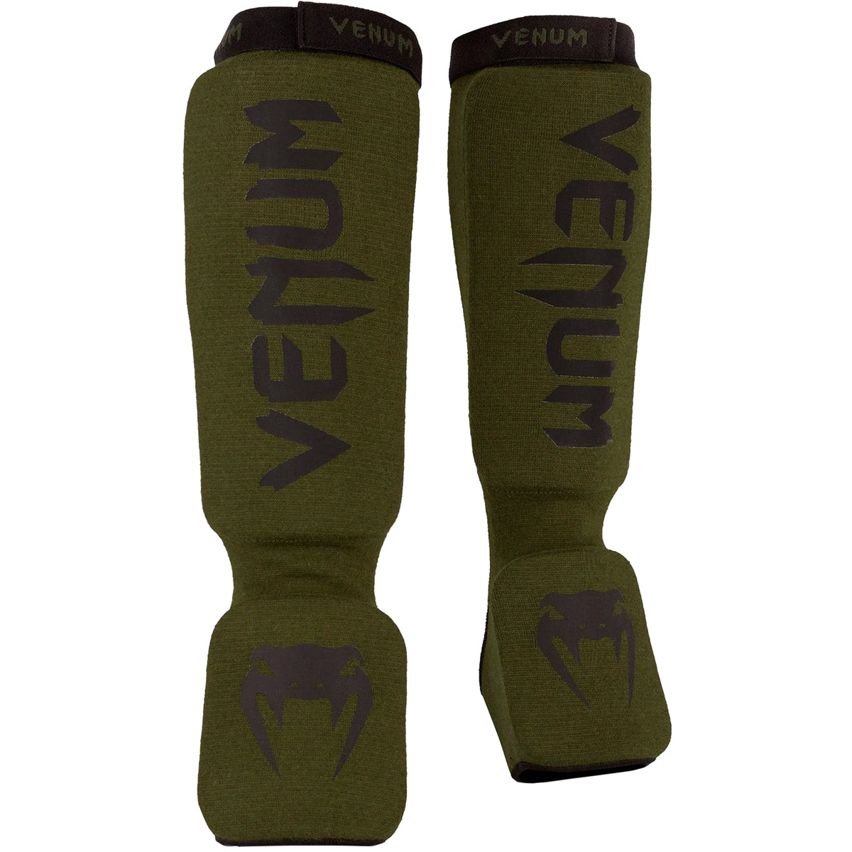 Venum Kontact Protective MMA Shin Instep Guards - Khaki/Black