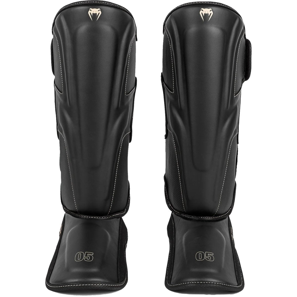 Venum Impact EVO Protective Shin Instep Guards - Black/Beige