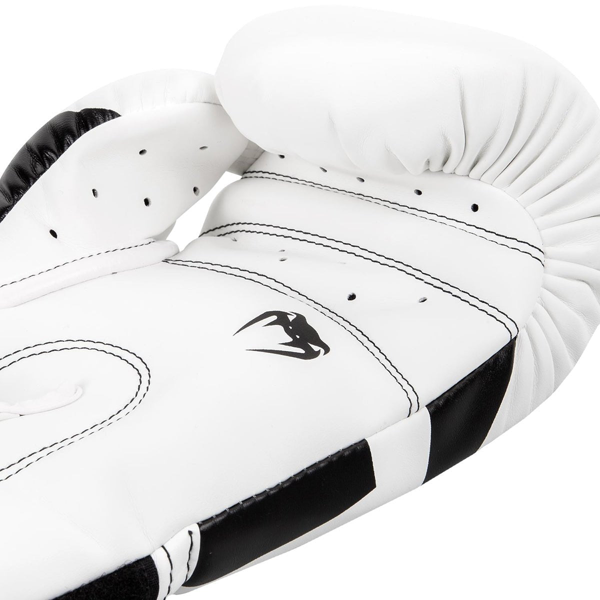 Venum Elite Hook and Loop Training Boxing Gloves - White/Black - Forza Sports