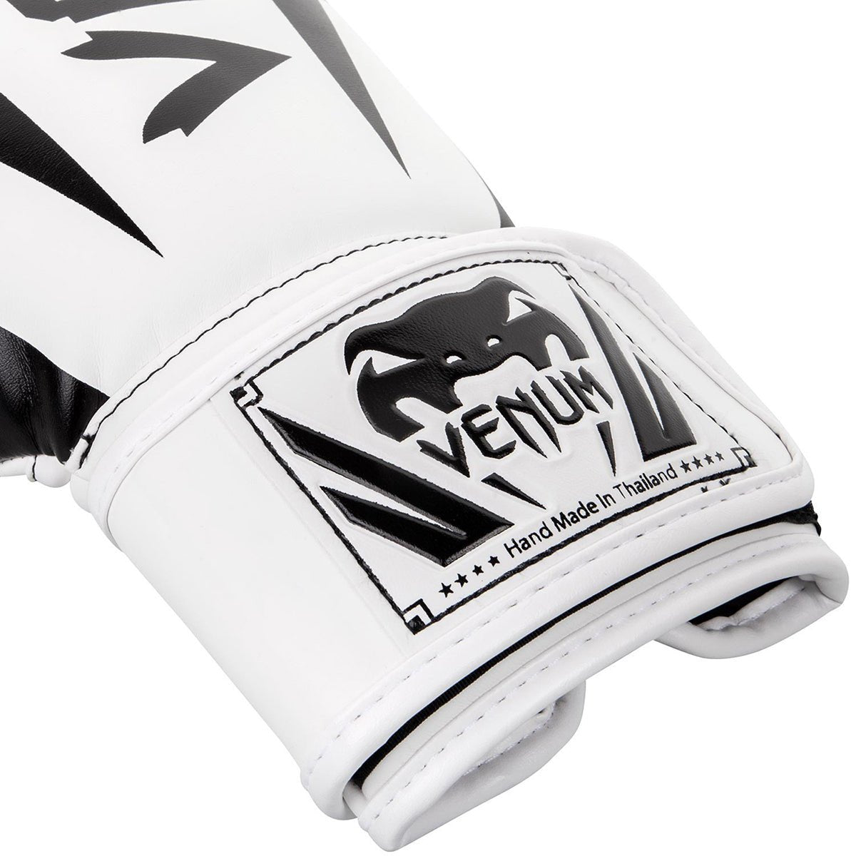 Venum Elite Hook and Loop Training Boxing Gloves - White/Black - Forza Sports