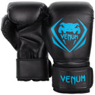 Venum Contender Hook and Loop Training Boxing Gloves - Black/Cyan - Forza Sports