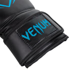 Venum Contender Hook and Loop Training Boxing Gloves - Black/Cyan - Forza Sports