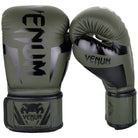 Venum Elite Skintex Leather Hook and Loop Training Boxing Gloves - Khaki/Black - Forza Sports
