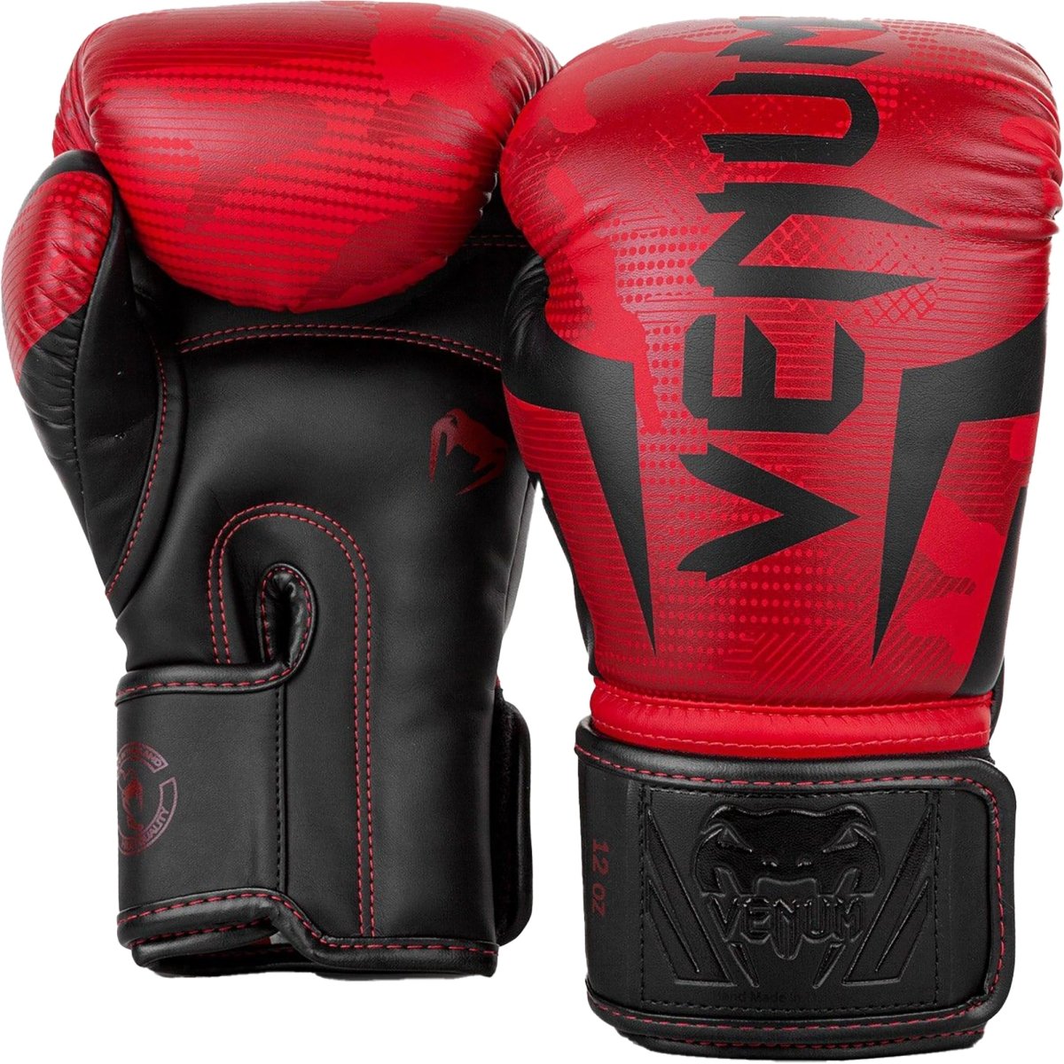 Venum Elite Hook and Loop Boxing Gloves - Red Camo - Forza Sports