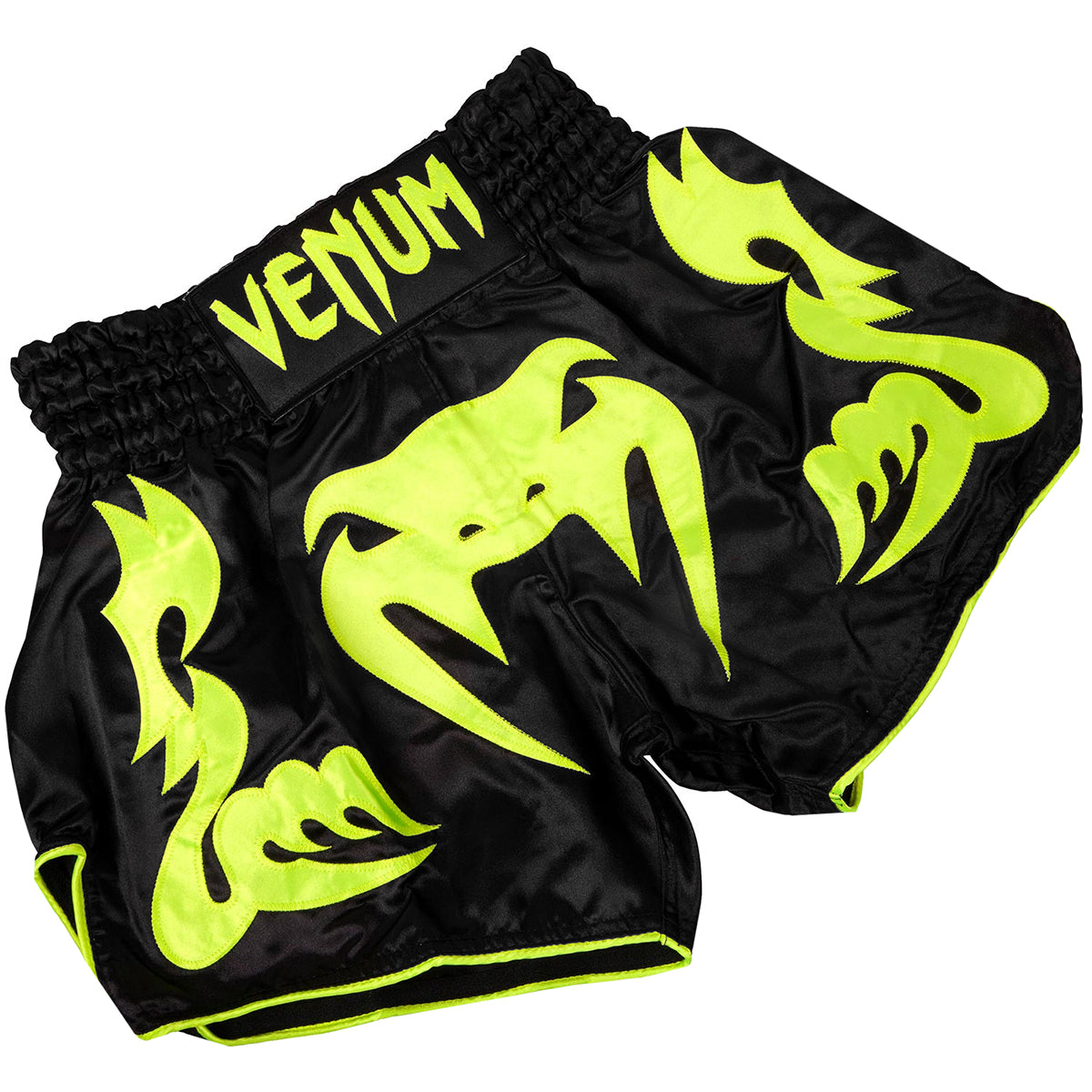 Venum Bangkok Inferno Muay Thai Shorts - Black/Neon Yellow Venum